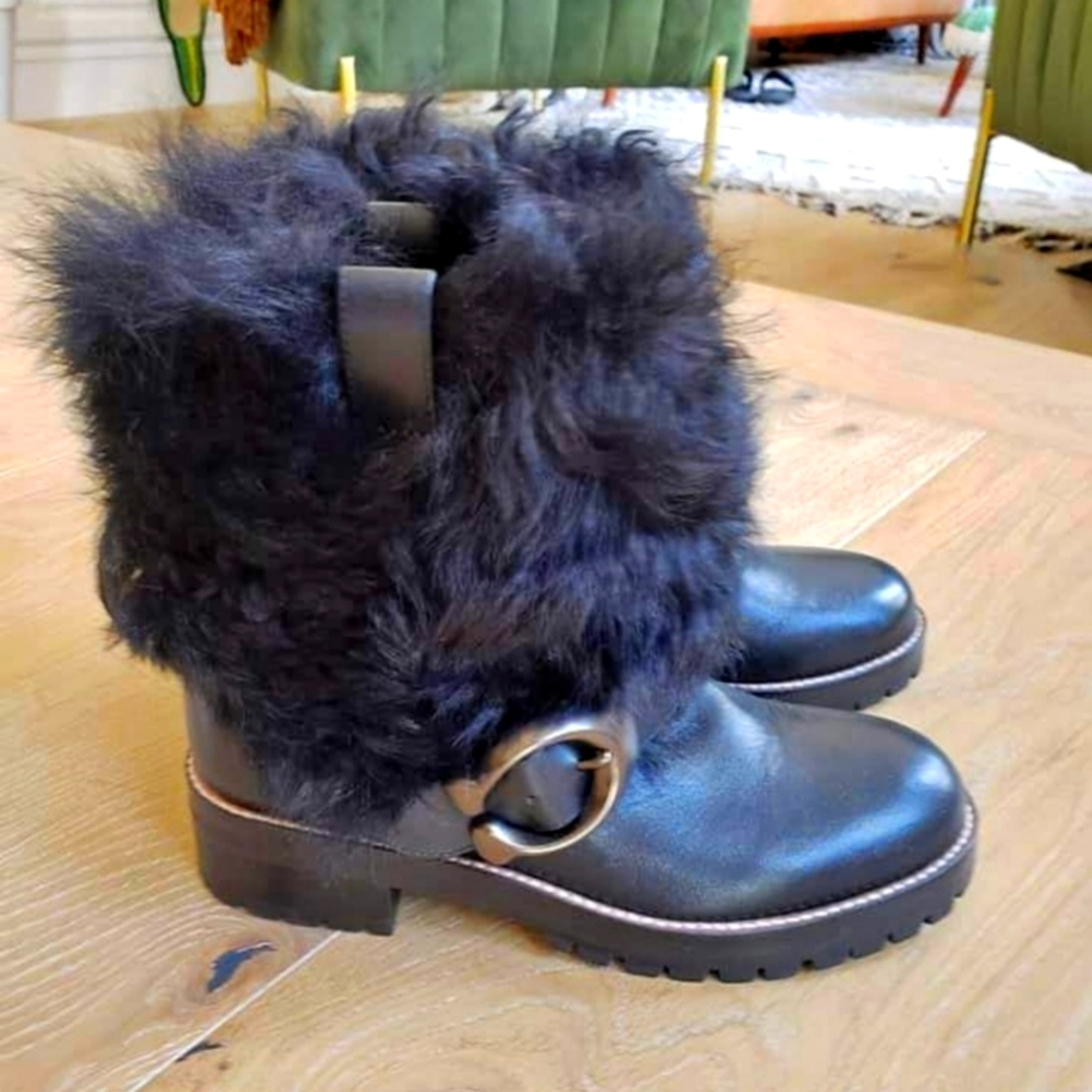 Coach leather boots
